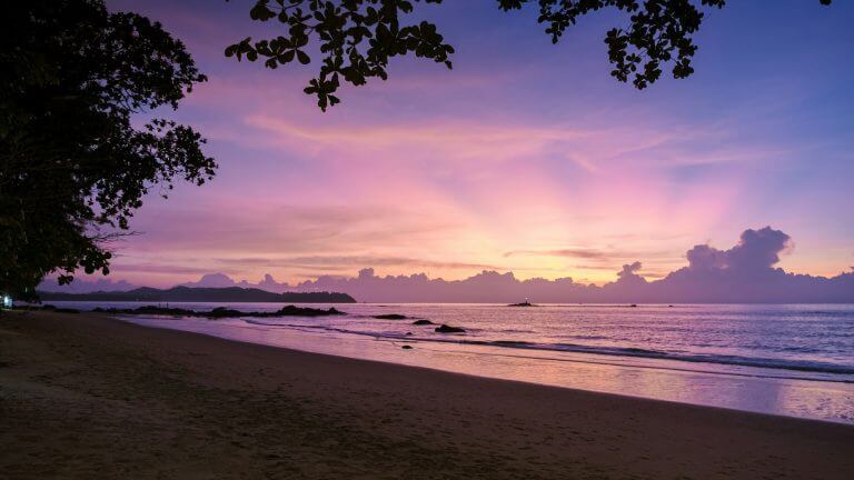 sunset at the beach of Khao Lak Thailand