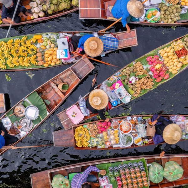 Ayutthaya Bangkok Thailand traditional holiday floating market